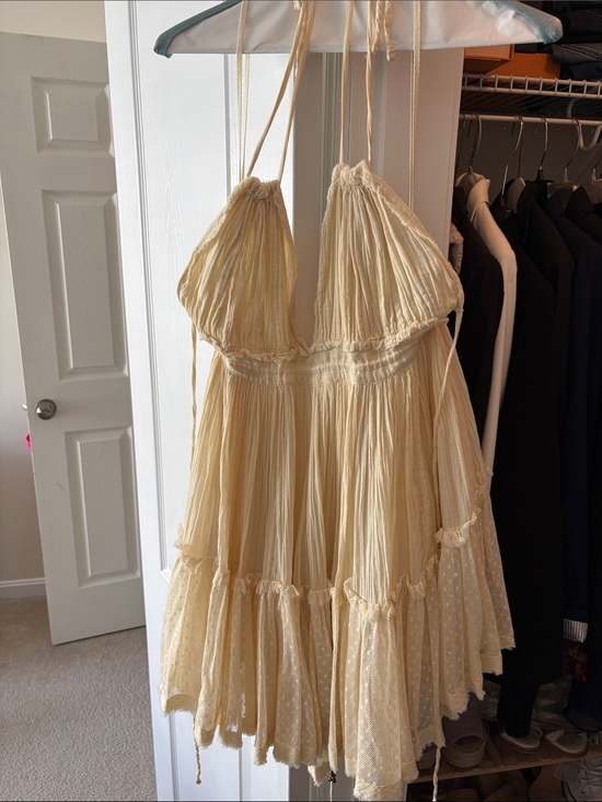 Free People Dresses & Skirts - Free People Cream Halter Mini Dress